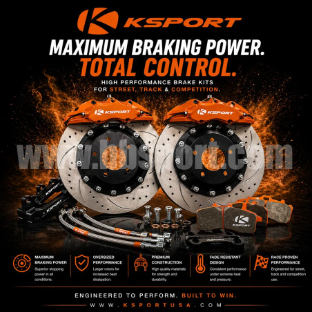 Kit frenos KSport para ejes delantero y trasero con pinzas forajadas multipistones de 286 a 444 mmntero 421 mm