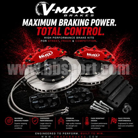 Kit de frenada eje delantero VMaxx con Pinzas 4 pistones y discos con núcleos de aluminio