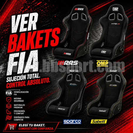 Asientos bakets homologados FIA para carreras, OMP, RRS, Sparco, Sabelt, Recaro, Bride