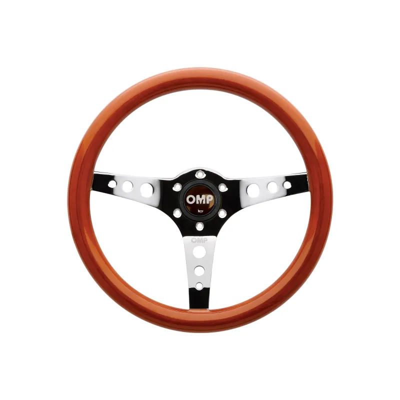 Volante OMP MUGELLO:WOODEN D.350mm HANDGRIP OVAL:25X23mm