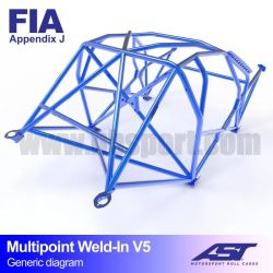 Arco de Seguridad HYUNDAI Accent (Mk2) 3-door Coupe MULTIPOINT WELD IN V5 AST Roll cages