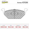 Set pastillas Ferodo Racing FCP1094 eje delantero para Seat Altea/Cordoba…, Audi A1 8X/A2… y Porsche Panamera 970