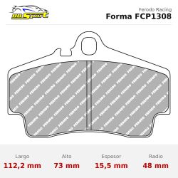 Set pastillas Ferodo Racing FCP1308 eje trasero para Porsche 718 Boxster/Cayman 982…, Audi Q7 4L y Volkswagen Touareg 7L