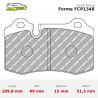 Set pastillas Ferodo Racing FCP1348 eje delantero y trasero para Ferrari 360/F430, Chevrolet Camaro y Citroën C2/DS3