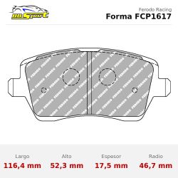 Set pastillas Ferodo Racing FCP1617 eje delantero para Renault Clio MK3/Clio MK4/Modus, Nissan Micra y Suzuki Swift III