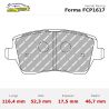 Set pastillas Ferodo Racing FCP1617 eje delantero para Renault Clio MK3/Clio MK4/Modus, Nissan Micra y Suzuki Swift III