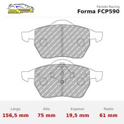 Set pastillas Ferodo Racing FCP590 eje delantero para Audi 100/A3 8L…, Ford Galaxy y Seat Alhambra/Ibiza 6L…