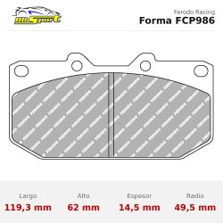 Set pastillas Ferodo Racing FCP986 eje delantero para Nissan 200 SX S14… y Subaru Impreza GC MK1…