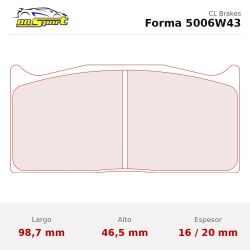 Set pastillas CL Brakes 5006W43T16 eje trasero para Mitsubishi Lancer EVO 10/Lancer EVO 4-5-6… y Maserati Trofeo