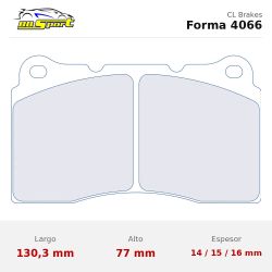 Set pastillas CL Brakes 4066T15 eje delantero y trasero para Mitsubishi Lancer EVO 4-5-6/Lancer EVO 7-8-9 y Alfa Romeo GTV