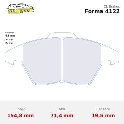 Set pastillas CL Brakes 4122 eje delantero para Volkswagen Golf 5/Golf 6/Polo 6R/Scirocco MK3, Audi TT 8J y Peugeot 207/208
