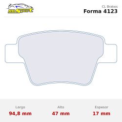 Set pastillas CL Brakes 4123 eje trasero para Peugeot 207