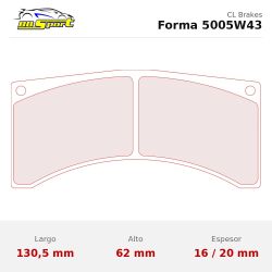 Set pastillas CL Brakes 5005W43T20 eje delantero y trasero para Peugeot 206