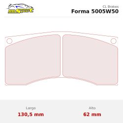 Set pastillas CL Brakes 5005W50T20 eje delantero y trasero para Aston Martin Vantage GT4, Citroën Saxo y Ferrari 360