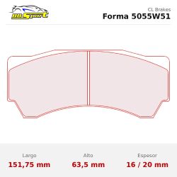 Set pastillas CL Brakes 5055W51T16 eje delantero para Mitsubishi Lancer EVO 7-8-9