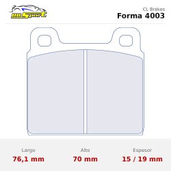 Set pastillas CL Brakes 4003T15 eje delantero para Ferrari 308/Dino, Alfa Romeo 1750/2000, Lancia Stratos y Porsche 911