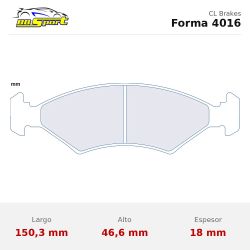 Set pastillas CL Brakes 4016 eje delantero y trasero para Ferrari 308/328, Ford Escort/Fiesta y Tvr Chimaera/Griffith