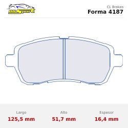 Set pastillas CL Brakes 4187 eje delantero para Suzuki Swift ZC33S MK6/Swift ZC72S/ZC32S MK5 y Ford Fiesta