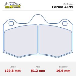 Set pastillas CL Brakes 4199 eje delantero y trasero para Lotus 3-Eleven/Evora…, McLaren 570S/650S… y Morgan Aero 8