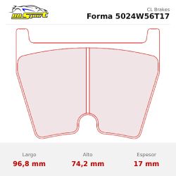 Set pastillas CL Brakes 5024W56T17 eje delantero para Audi A5…, Lamborghini Diablo… y Mitsubishi Lancer EVO 10