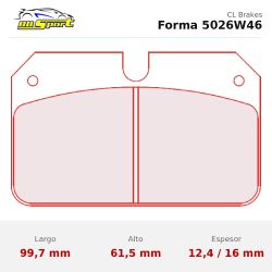 CL Brakes 5026W46T16RC8 – forma 5026W46T16, medidas