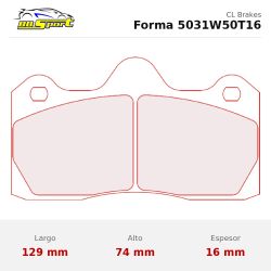 Set pastillas CL Brakes 5031W50T16 eje delantero y trasero para Lotus 3-Eleven…, Aston Martin Vanquish y Peugeot 206…