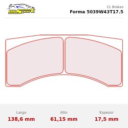 Set pastillas CL Brakes 5039W43T17.5 eje delantero y trasero para Peugeot 207