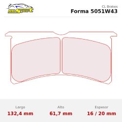 Set pastillas CL Brakes 5051W43T20 eje delantero para Ford Fiesta