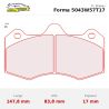 Set pastillas CL Brakes 5043W57T17 eje delantero para McLaren 570S/650S/675LT/MP4, Aston Martin Vanquish y Seat Leon