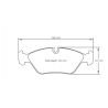 Dibujo oficial de la pastilla Pagid Racing 1144 (158 × 57 mm, 19,50 mm de grosor)