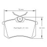 Dibujo oficial de la pastilla Pagid Racing 1158 (78 × 52 mm, 15 mm de grosor)