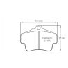 Dibujo oficial de la pastilla Pagid Racing 2405 (121 × 86 mm, 18,50 mm de grosor)
