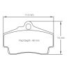 Dibujo oficial de la pastilla Pagid Racing 2406 (112 × 74 mm, 15,50 mm de grosor)