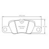 Dibujo oficial de la pastilla Pagid Racing 4909 (187,50 × 70 mm, 16 mm de grosor)