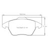 Dibujo oficial de la pastilla Pagid Racing 8001 (156,30 × 66 mm, 20 mm de grosor)