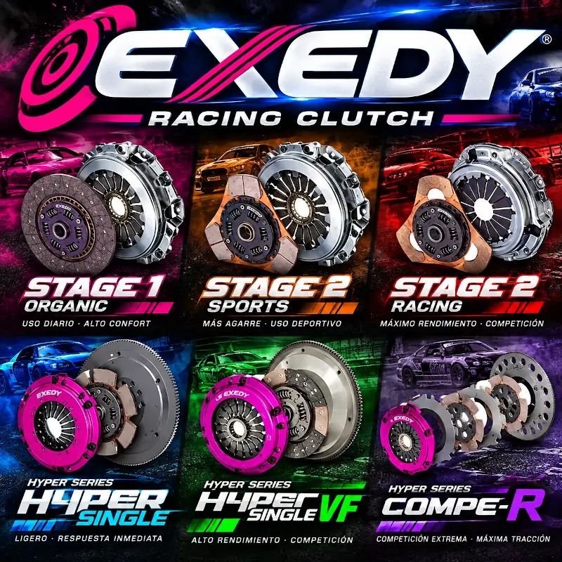 Kit de embrague Exedy Mitsubishi Lancer EVO X (4B11T) – Stage 1, Stage 2 y Hyper