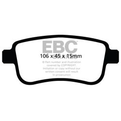 Forma de la pastilla EBC DP2025 (referencia visual)