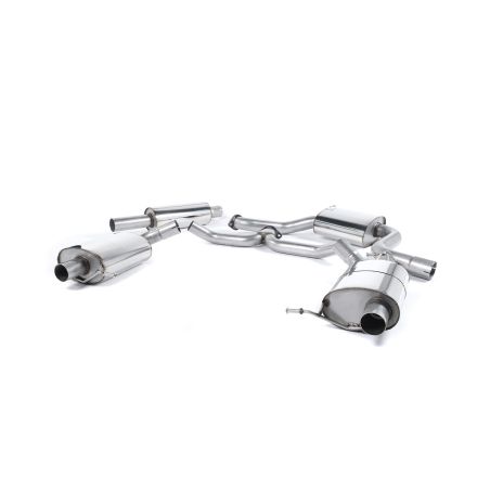 Escape cat-back resonado homologado ECE Milltek Sport Skoda Octavia vRS 2.0 TSI 220/230/245ps (13-19), con las colas de serie