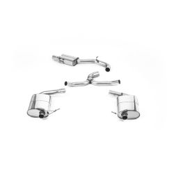 Escape cat-back homologado ECE Milltek Sport VW Golf R Mk7.5 Familiar (19-20), 4 colas ovaladas negras (Cerakote)