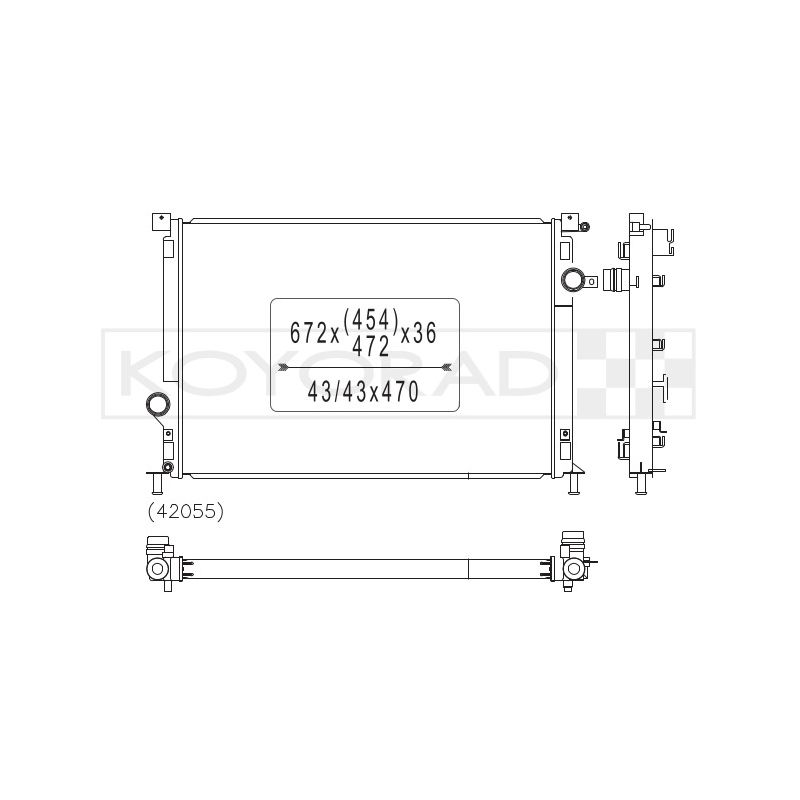 Radiador de aluminio Koyorad Ford Focus MK3 (incl. ST, no RS)