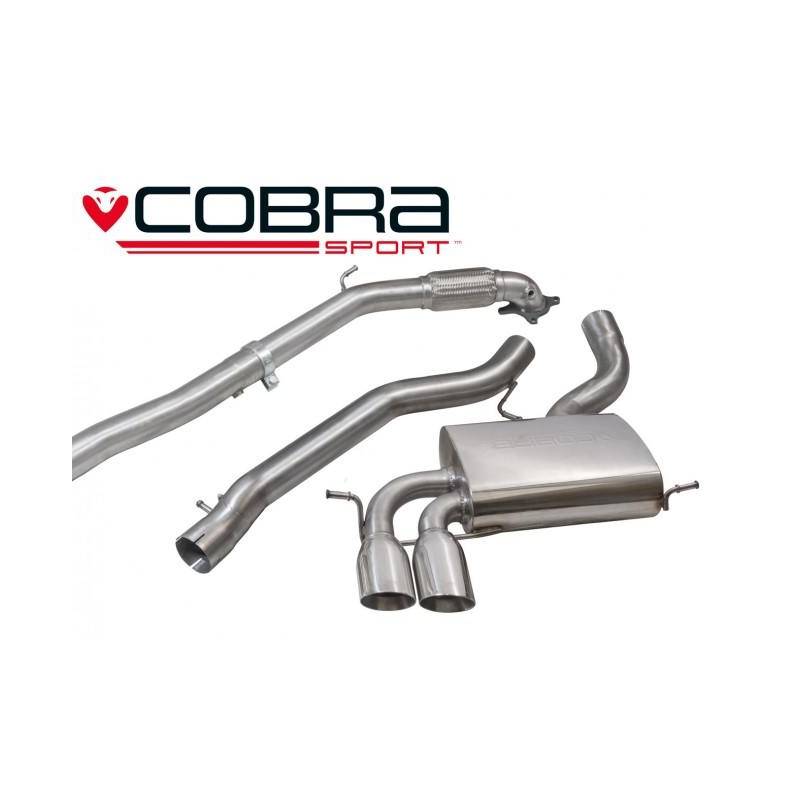 Audi A3 (8P) 2.0 TFSI Quattro (3 Door) 2004-12 Cobra Sport / Turbo Back Exhaust (with Sports Catalyst / Non-Resonated)