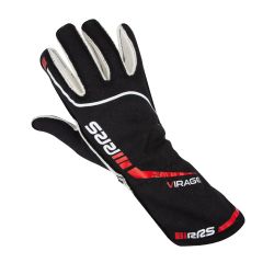 Guantes ignífugos RRS Virage 3 negro con logo rojo FIA 8856-2018