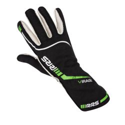 Guantes ignífugos RRS Virage 3 negro con logo verde FIA 8856-2018