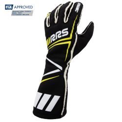 Guantes ignífugos RRS Dynamic 3 negro y amarillo FIA 8856-2018