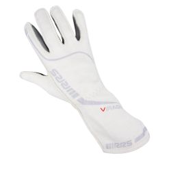Guantes ignífugos RRS Virage 3 blanco con logo gris FIA 8856-2018