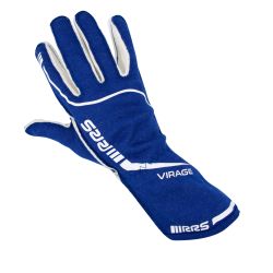 Guantes ignífugos RRS Virage 3 azul con logo blanco FIA 8856-2018