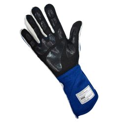 Guantes ignífugos RRS Virage 3 azul con logo blanco FIA 8856-2018