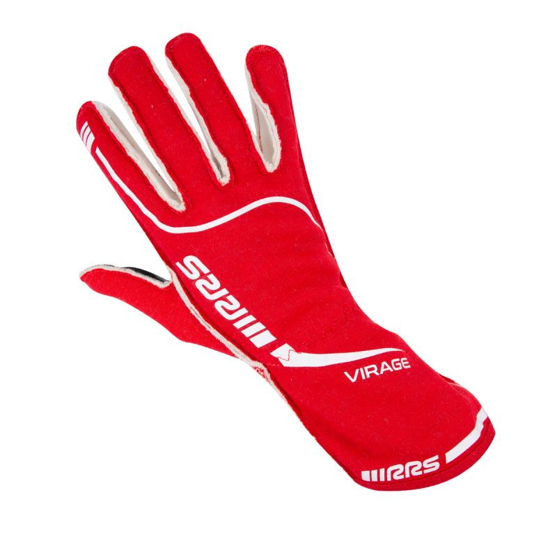 Guantes ignífugos RRS Virage 3 rojo con logo blanco FIA 8856-2018