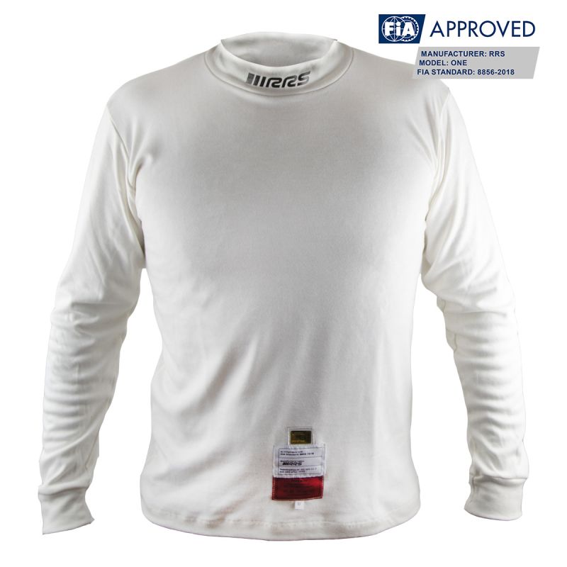 Camiseta ignífuga RRS ONE blanca FIA 8856-2018