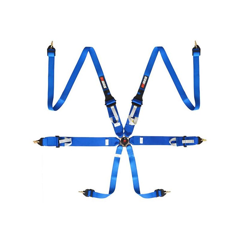Arnés FIA RRS R6 HANS de 6 puntos azul 2,8 kg FIA 8853-2016